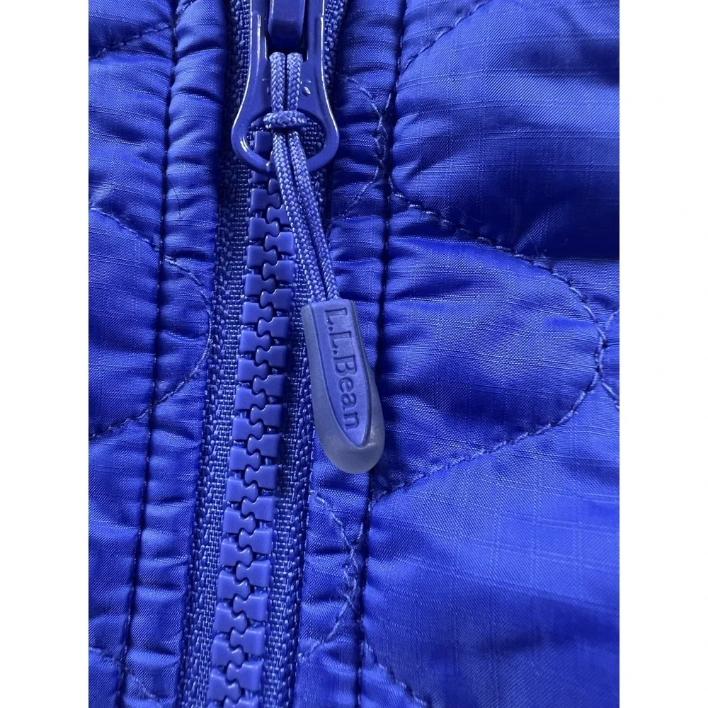 LL Bean Quilted Vest Women's XL Blue Preppy Logo Lightweight Full Zip Outdoor - Picture 10 of 11